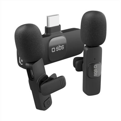 SBS Kit 2 Microfono Wireless, Ricevitore Type C-nero SBS Kit 2 Microfono Wireless, Ricevitore Type C-nero