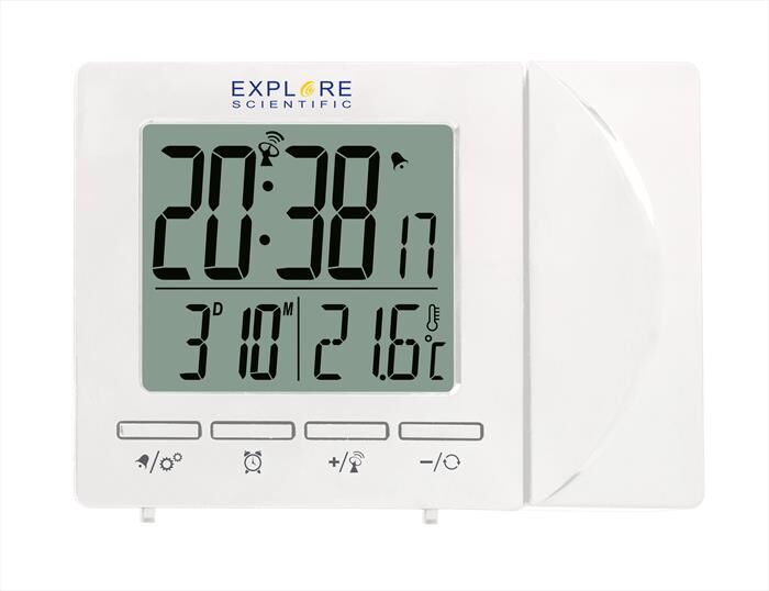 explore scientific rdp1001 orologio radiocontrollato con proiezione-white