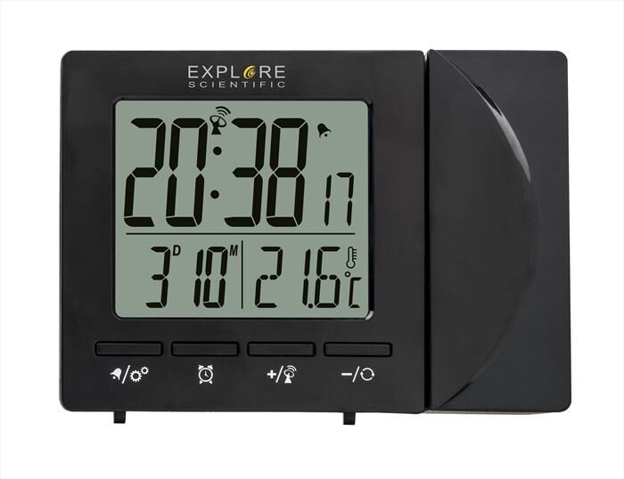 explore scientific rdp1001 orologio radiocontrollato con proiezione-black