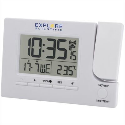 EXPLORE SCIENTIFIC Rdp1003 Orologio Radiocontrollato Con Proiezione-white EXPLORE SCIENTIFIC Rdp1003 Orologio Radiocontrollato Con Proiezione-white