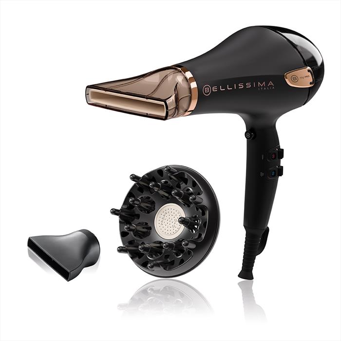 imetec asciugacapelli professionale ceramic p5 3800-nero, rose gold