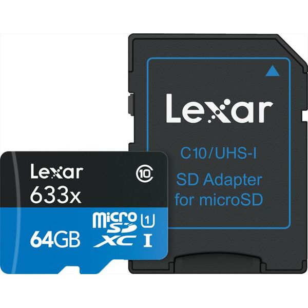 lexar microsdxc 633x 64gb w/ada-black