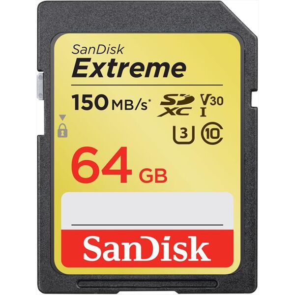 sandisk sdxc extreme 64gb fino a 150mb/s v30 u3 classe 10