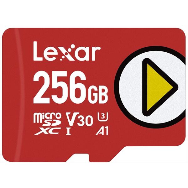 lexar 256gb play microsdx uhs-i-red