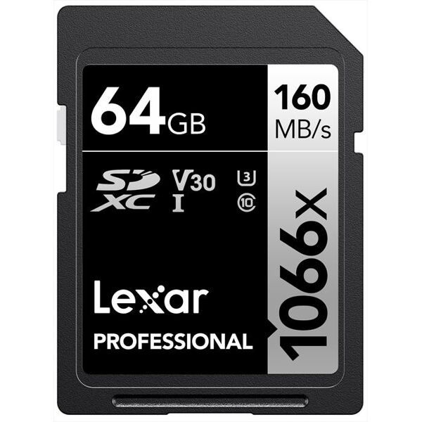 lexar 64gb pro 1066x sdxc uhs-i v30-black