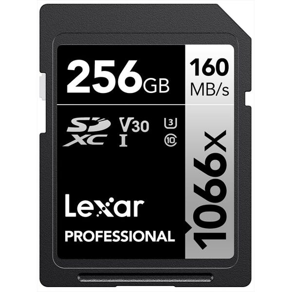 lexar 256gb pro 1066x sdxc uhs-i v30-black