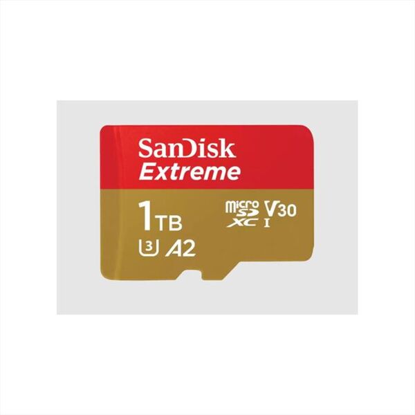 sandisk microsd extreme a2 1tb + ad-oro/rosso