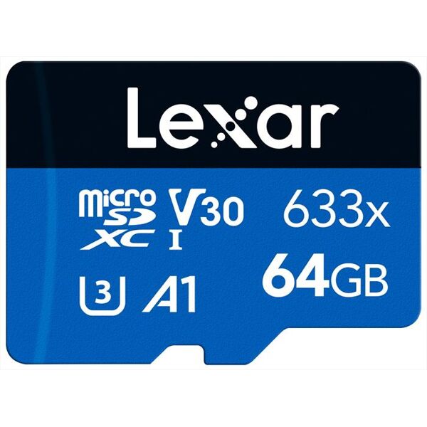 lexar microsdxc 633x 64gb no adat-black/blue