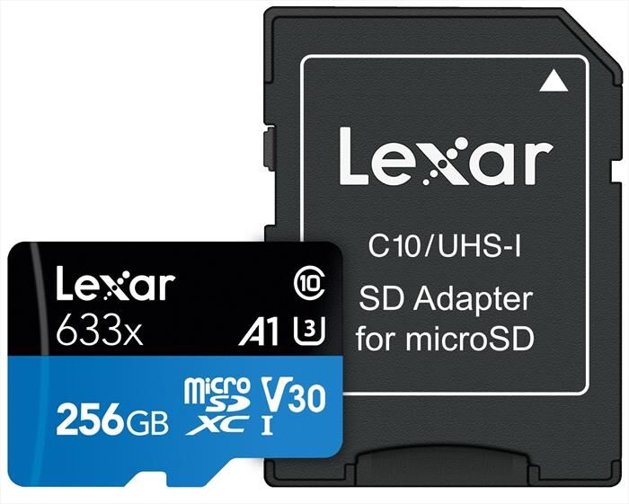 lexar microsdhc 633x 256gb w/ada global-black