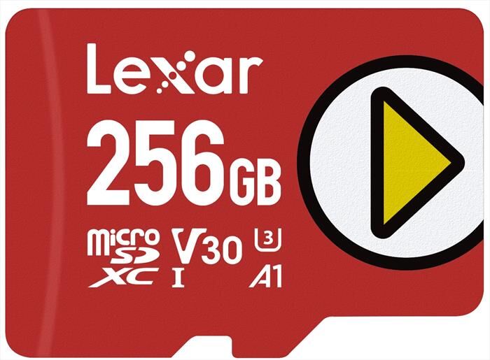 lexar 256gb play microsdx uhs-i-red