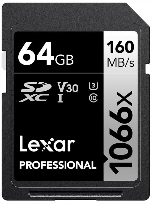 lexar 64gb pro 1066x sdxc uhs-i v30-black