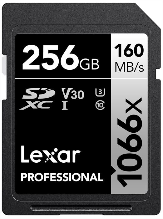 lexar 256gb pro 1066x sdxc uhs-i v30-black