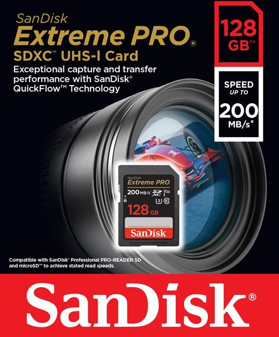 sandisk supporto sd extreme pro v30 u3 128gb