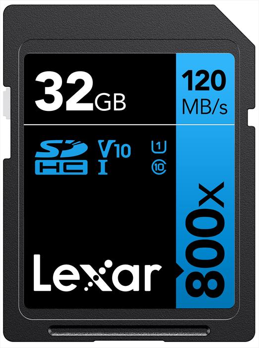 lexar 32gb professional 800x sdhc-black/blue