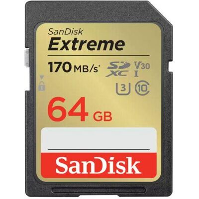 SanDisk Sd Extreme V30 U3 64gb-nero/oro SanDisk Sd Extreme V30 U3 64gb-nero/oro