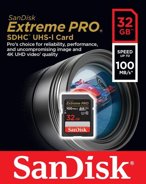 SanDisk Supporto Sd Extreme Pro V30 U3 32gb