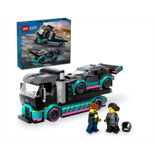 lego city auto da corsa e trasportatore 60406-multicolore