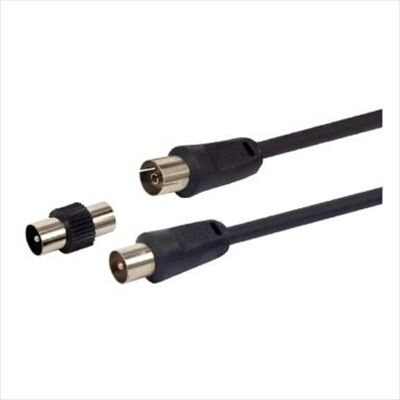 GBC Cavo Antenna Tv 3m Con Adattatore-nero GBC Cavo Antenna Tv 3m Con Adattatore-nero
