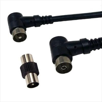 GBC Cavo Antenna Tv 1,5m Nero Con Adattatore-nero GBC Cavo Antenna Tv 1,5m Nero Con Adattatore-nero