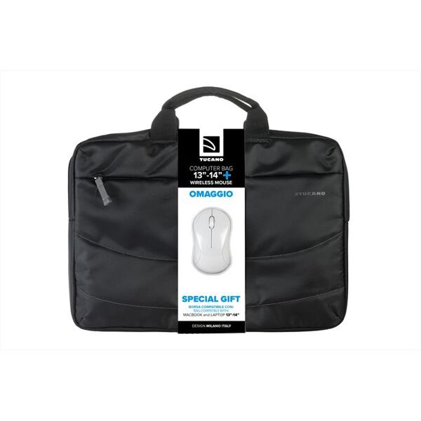 tucano borsa per pc + mouse-nero