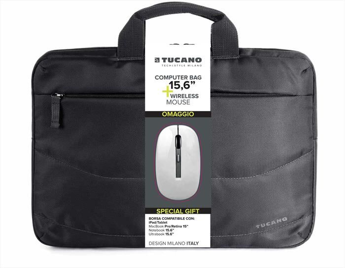 Tucano Borsa 15.6" + Mouse-nero