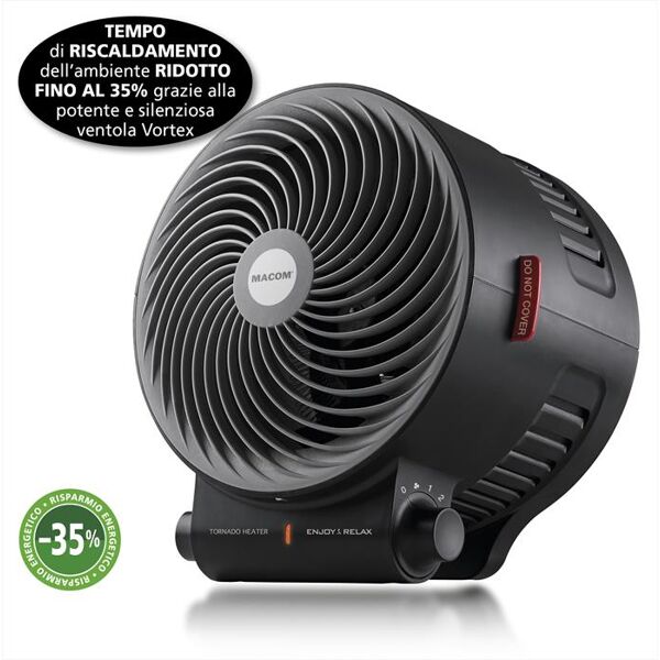 macom termoventilatore tornado heater-nero