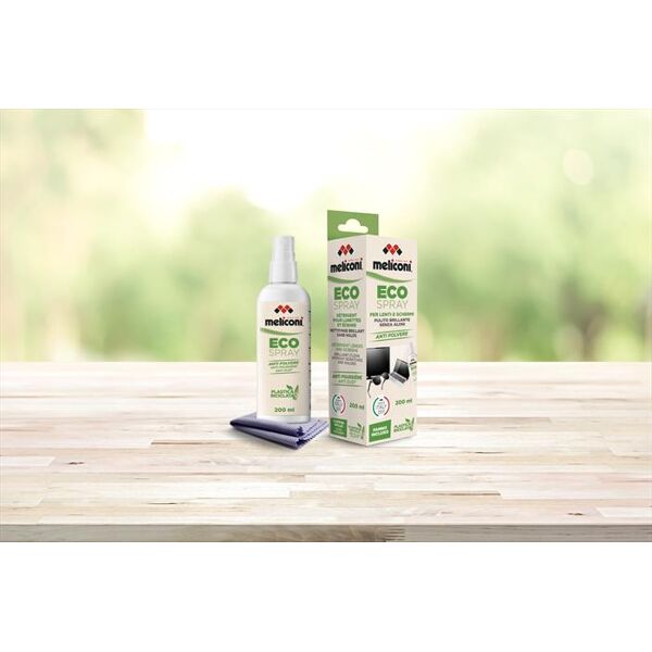 meliconi eco spray lenti e schermi-bottiglia 50% plastica ricicla