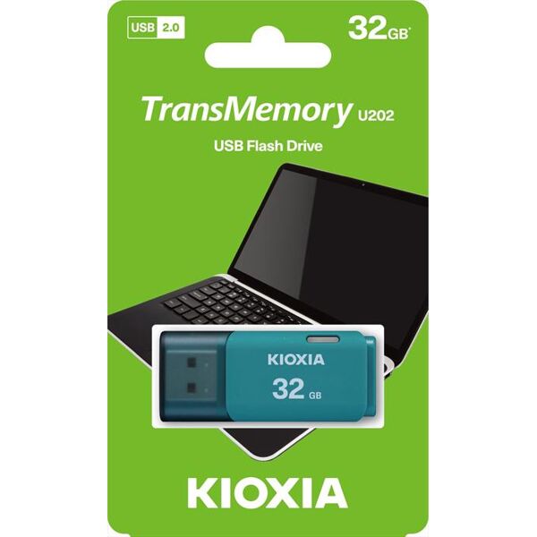 kioxia chiavetta usb u202 hayabusa 2.0 32gb azzurro-azzurro