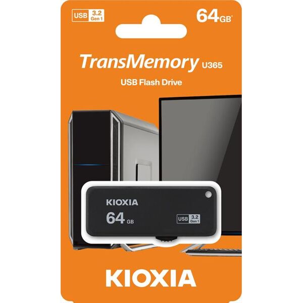 kioxia chiavetta usb u365 yamabiko 3.0 64gb-nero