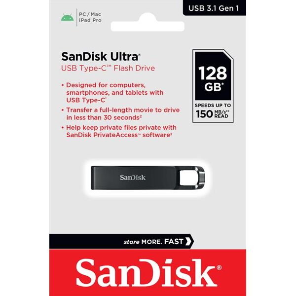 sandisk memoria 128 gb ultra 3.1 type-c