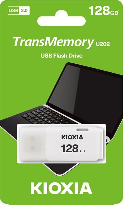 kioxia chiavetta usb u202 hayabusa 2.0 128gb-bianco