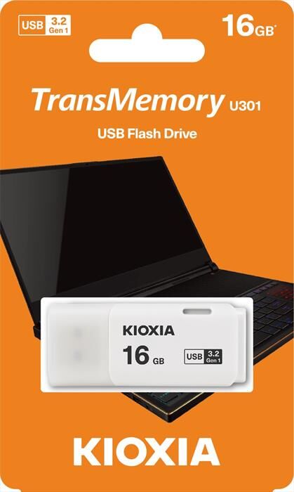 kioxia chiavetta usb 0301 3.0 hayabusa 16gb-bianco