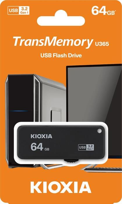 kioxia chiavetta usb u365 yamabiko 3.0 64gb-nero