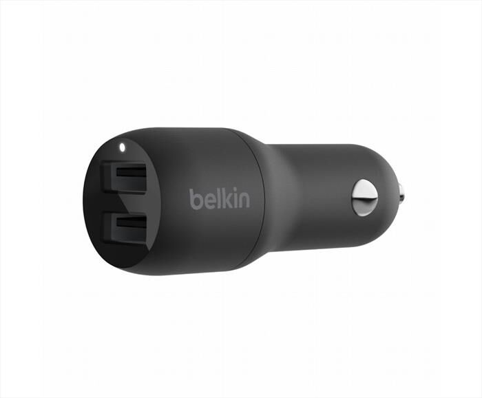 belkin caricabatterie da auto con doppia porta usb-a 12w-nero