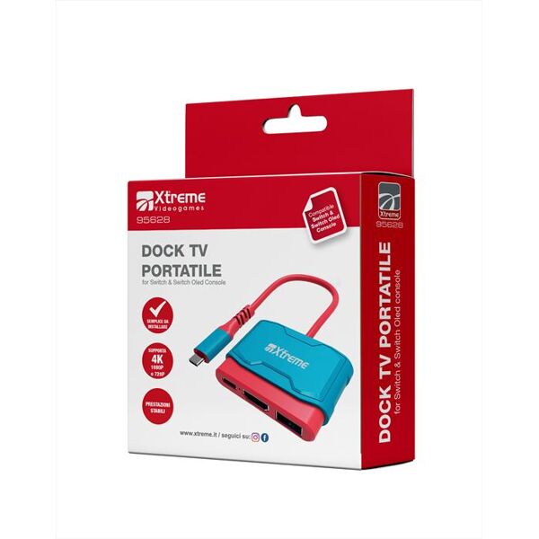 xtreme dock tv portatile-rosso/azzurro