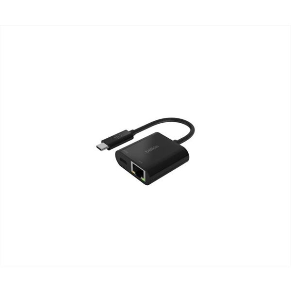 belkin adattatore da usb-c a ethernet con ricarica 60w-nero