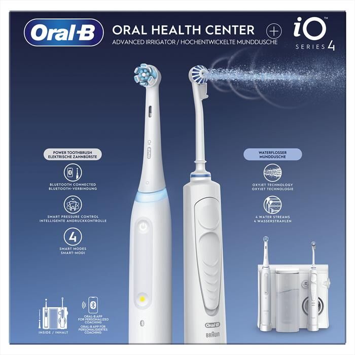 oral-b spazzolino + idropulsore health center-bianco
