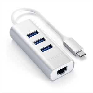 SATECHI Hub Usb-c 2-in- 1 3 Porte Usb 3.0 + Ethernet-silver