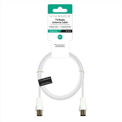 SBS Cavo Antenna Cavo 10m Coax Plug Coax Socket-bianco SBS Cavo Antenna Cavo 10m Coax Plug Coax Socket-bianco