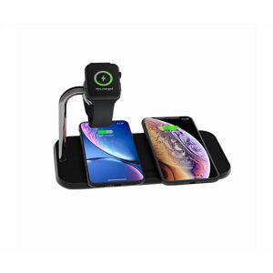 ZENS Tappetino Di Ricarica Wireless Qi Doppio + Watch-alluminio Nero