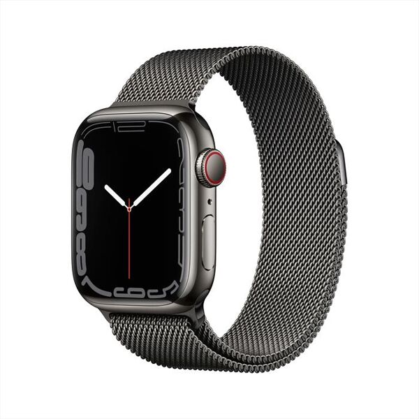 apple watch series 7 gps+cellular 45mm acciaio-maglia milanese grafite