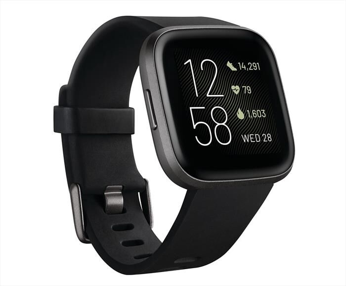 fitbit versa 2-nero/alluminio carbone