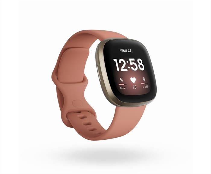 fitbit versa 3-rosa corallo / oro chiaro