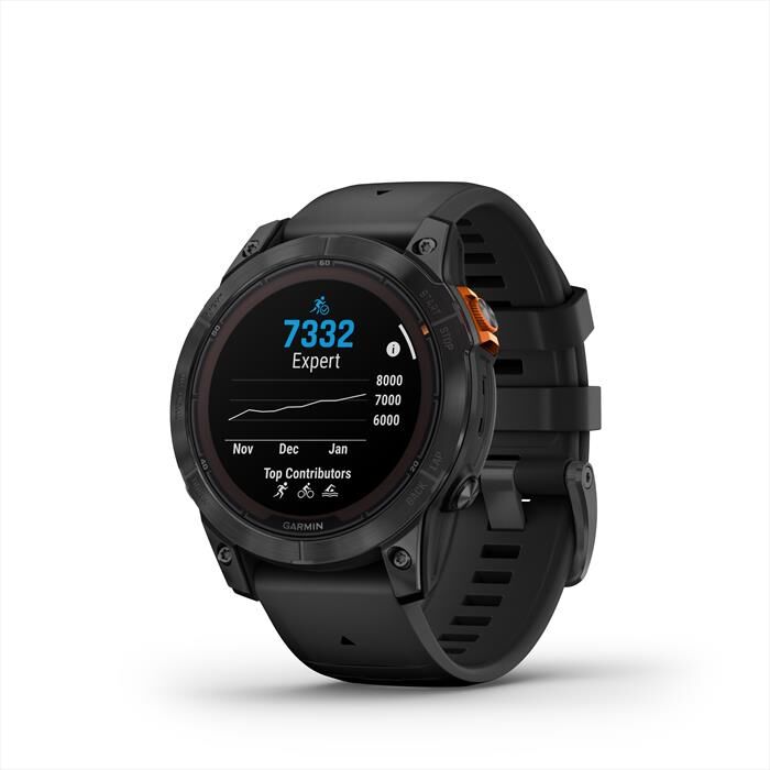 garmin smartwatch fenix 7 pro solar, glass-sltgryss w/blk bnd