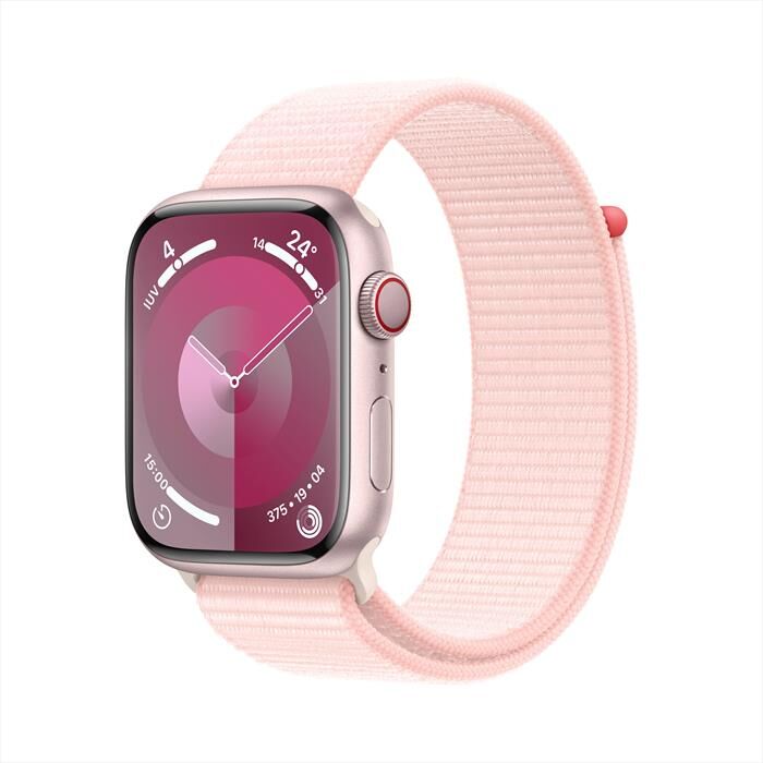 apple watch series 9 gps + cellular cassa 45mm-rosa confetto