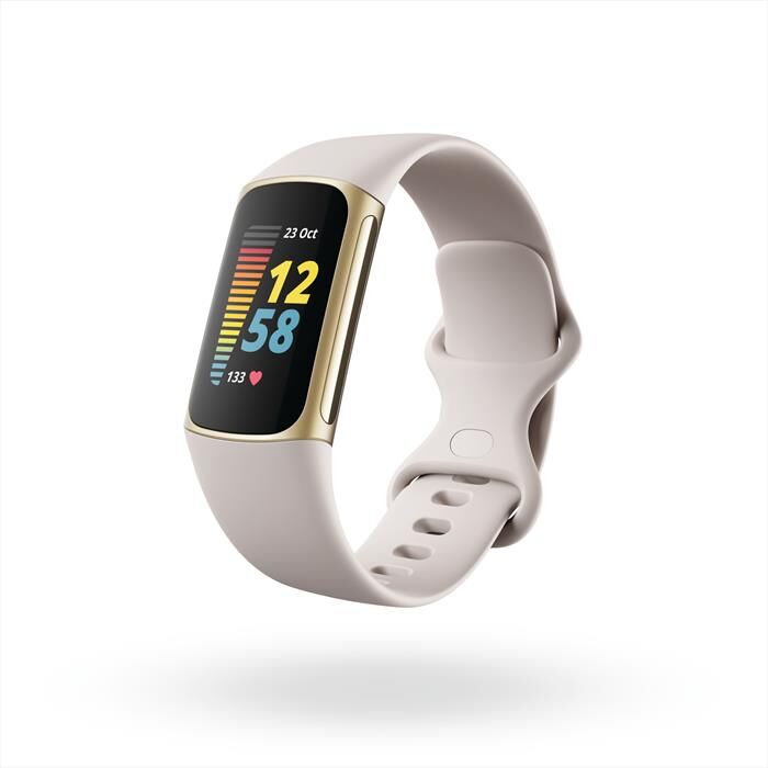 FITBIT Charge 5-bianco Lunare / Oro Chiaro