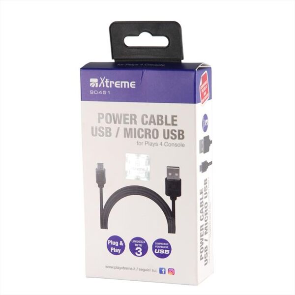 xtreme 90451 ps4 power cable usb