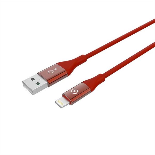 celly usblightcolorrd cavo usb lightning-rosso/silicone