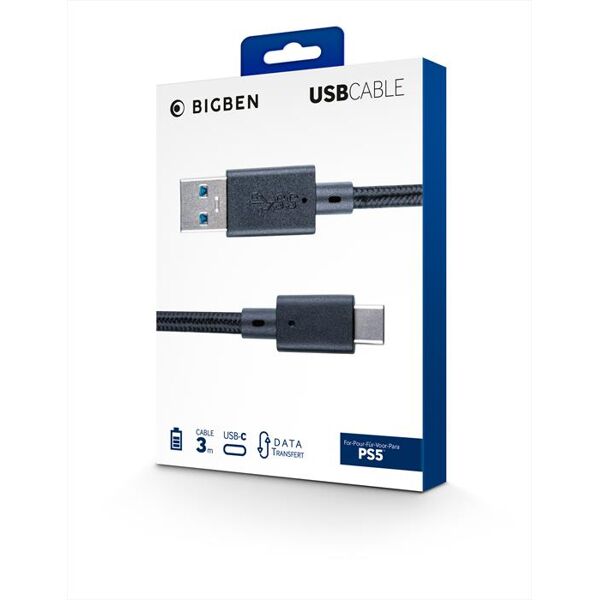 big ben cavo di ricarica controller ps5 usb-c 3mt-nero