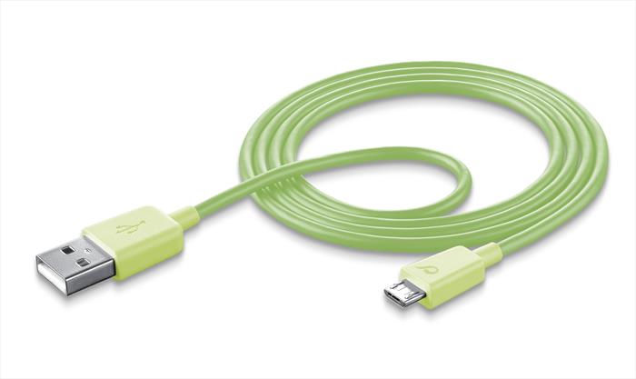 cellular line usb data cable lightning-verde